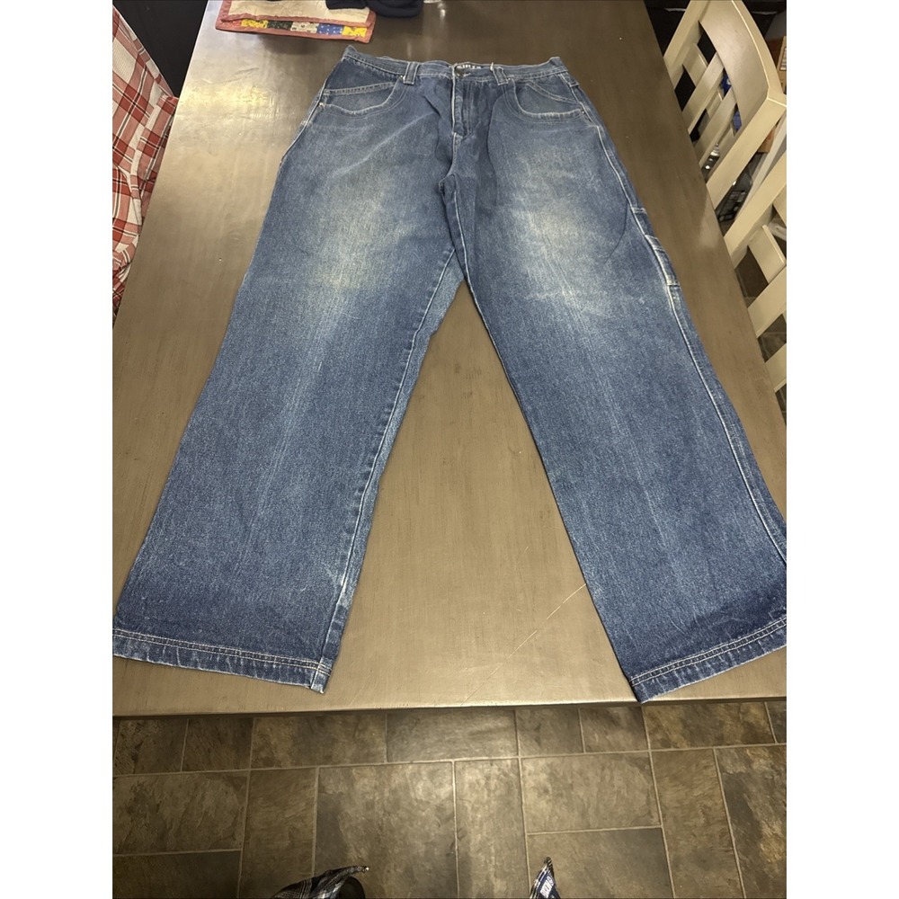 Vtg Y2K Results Baggy Carpenter Jeans Mens 33x32  Wide Leg Skater Jnco Style